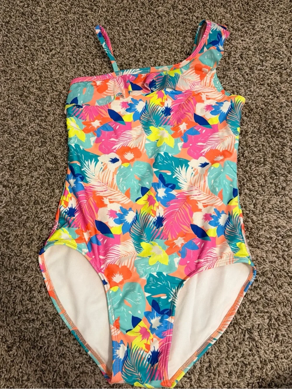 Cat & Jack Girls L 10/12 Swimsuit Floral One-Piece never worn